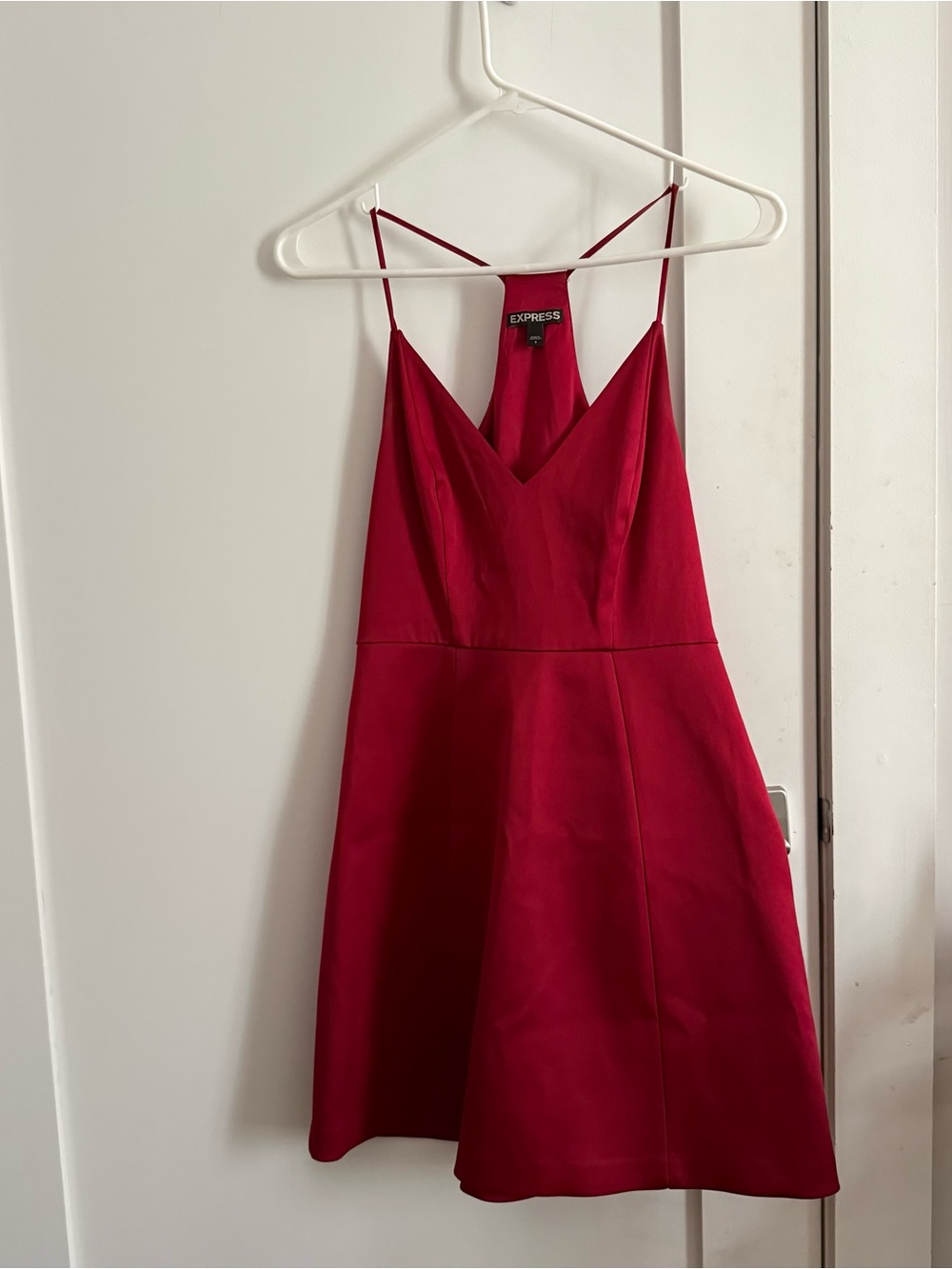 Express Red Spaghetti-Strap A-Line Mini Dress